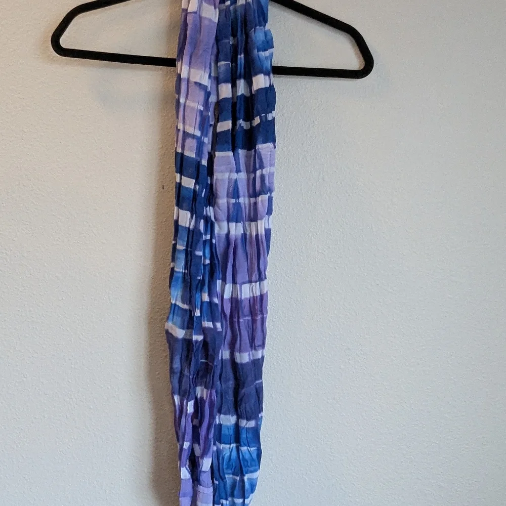 Blue and Purple Striped Infinity Scarf